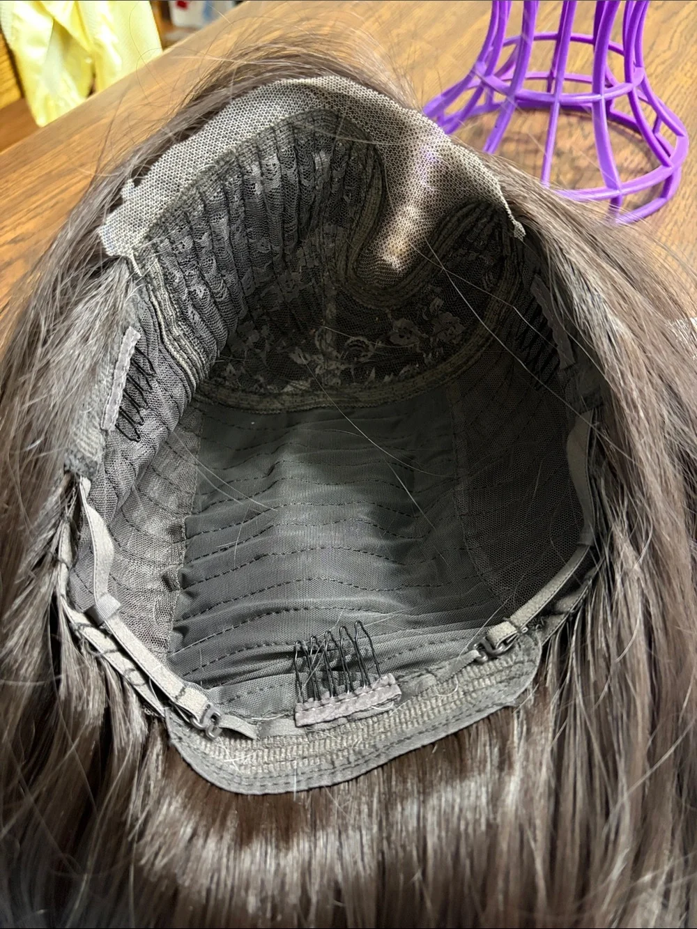 “5/$20” Brown 18 inch wig side part or middle part